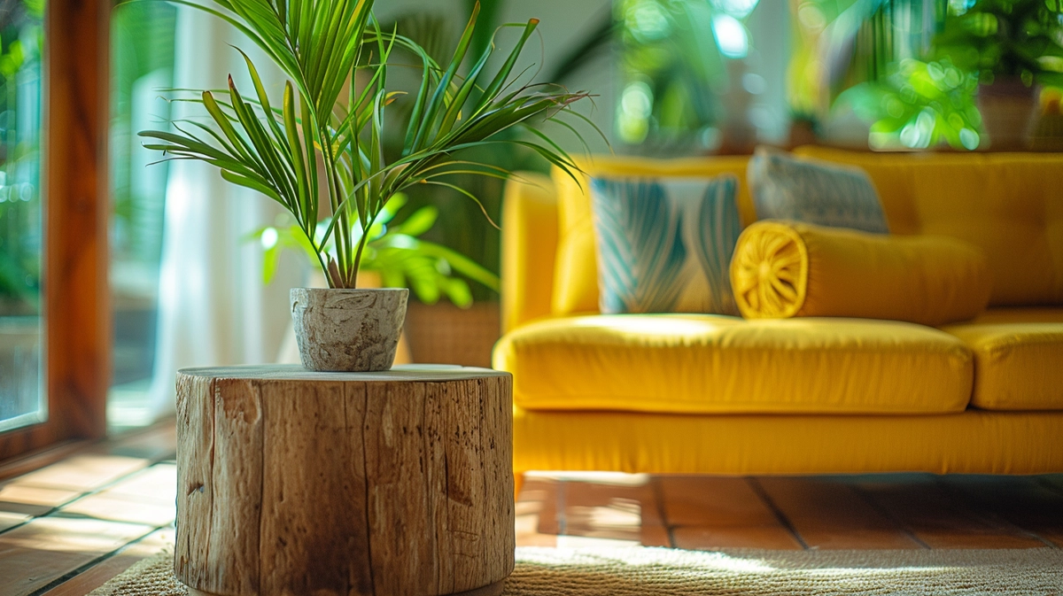 Decoração feita com madeira reciclada